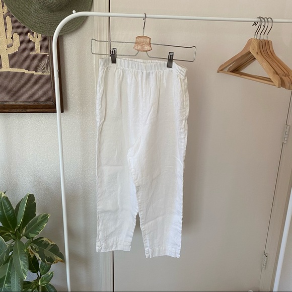 Vintage✨White Linen Capri Pants - Picture 1 of 6